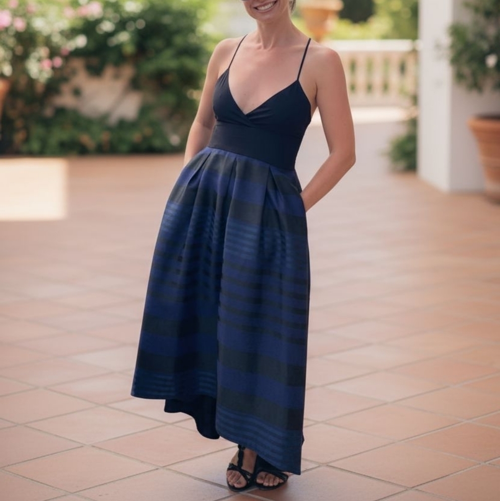 Slate & Willow Black and Blue Ball Gown Flawed